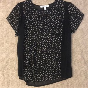 Cheetah Sheer Black Top